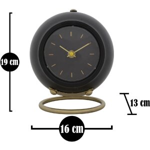 Mauro Ferretti Tischuhr Ball 16x13x19 cm schwarz gold