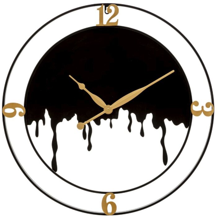 Mauro Ferretti Wanduhr Spritzer Ø 66x4 cm schwarz gold