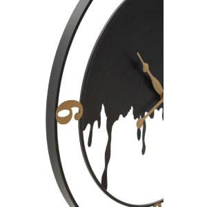 Mauro Ferretti Wanduhr Spritzer Ø 66x4 cm schwarz gold