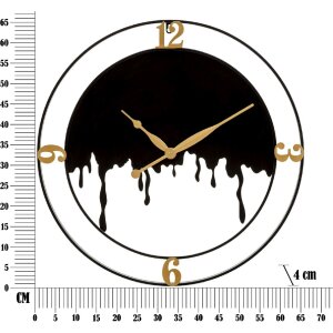 Mauro Ferretti Wanduhr Spritzer Ø 66x4 cm schwarz gold