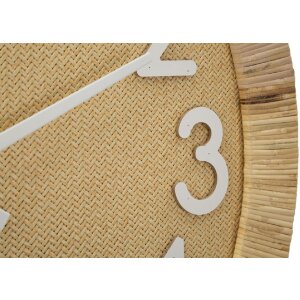 Mauro Ferretti Wanduhr Boho Plus Ø 60x4,5 cm naturfarben weiß