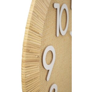 Mauro Ferretti Wanduhr Boho Plus Ø 60x4,5 cm naturfarben weiß