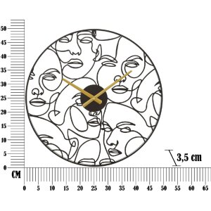 Настенные часы Mauro Ferretti с циферблатами Ø 50x3,5 см черные