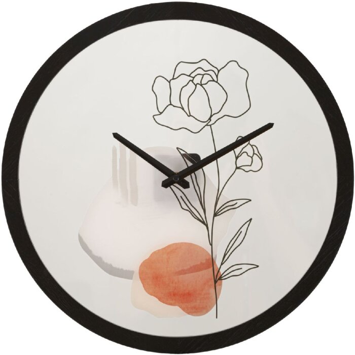 Mauro Ferretti Wanduhr Blume Ø 40x3,5 cm mehrfarbig mit Rosendesign