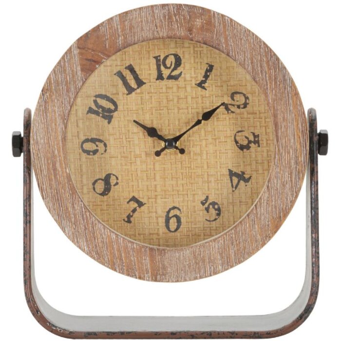 Mauro Ferretti Tischuhr Rund 23,5x7x24 cm braun