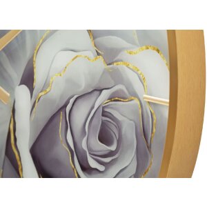 Mauro Ferretti Wanduhr Glas Rose Ø 60x5 cm mehrfarbig