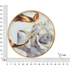 Mauro Ferretti Wanduhr Glas Rose Ø 60x5 cm mehrfarbig