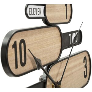 Mauro Ferretti Wanduhr Richtung 60x5x60 cm braun schwarz