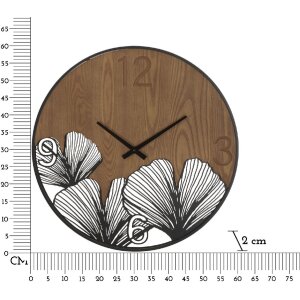 Mauro Ferretti Wanduhr Super Holzblatt Ø 60x2 cm braun schwarz