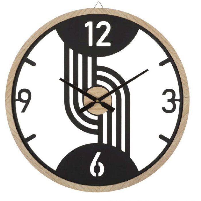 Mauro Ferretti Wanduhr Klammern Ø 60x2,5 cm schwarz braun