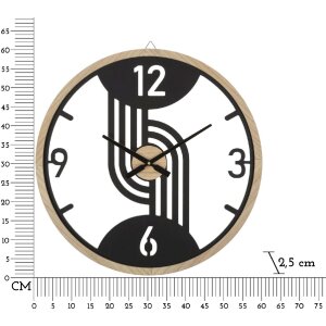 Mauro Ferretti Wanduhr Klammern Ø 60x2,5 cm schwarz braun