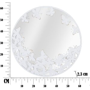 Mauro Ferretti Wandspiegel Weißer Schmetterling Ø 62,5x2,3 cm weiß