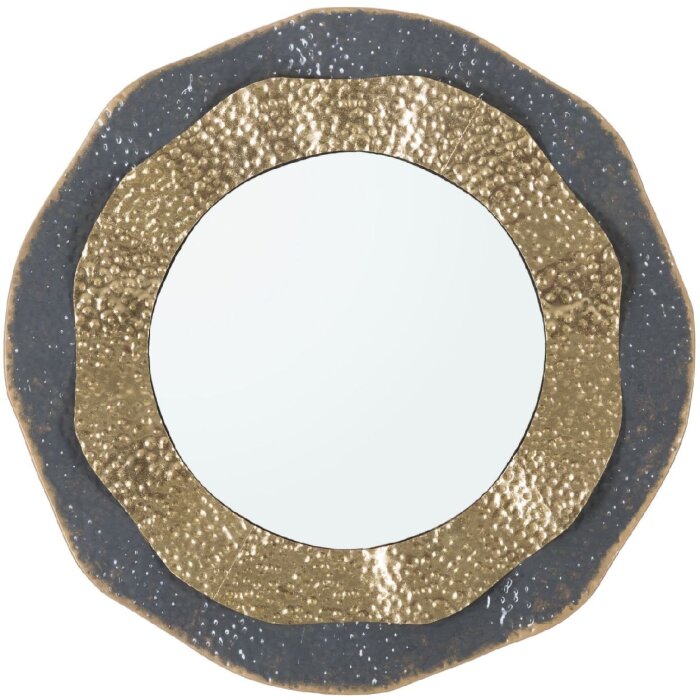 Mauro Ferretti Wandspiegel Shai Dunkel Ø 65,5x5 cm dunkelgrau gold