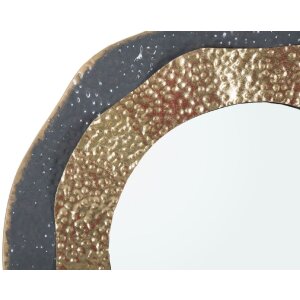 Mauro Ferretti Wandspiegel Shai Dunkel Ø 65,5x5 cm dunkelgrau gold