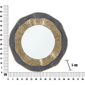 Mauro Ferretti Wandspiegel Shai Dunkel Ø 65,5x5 cm dunkelgrau gold