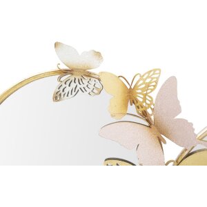 Mauro Ferretti настенное зеркало Double Farfalle Rosa 81x3x52,5 см золотисто-розовое