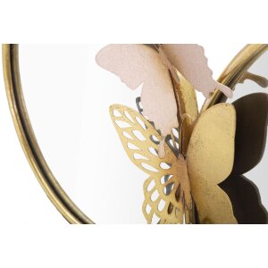 Mauro Ferretti настенное зеркало Double Farfalle Rosa 81x3x52,5 см золотисто-розовое
