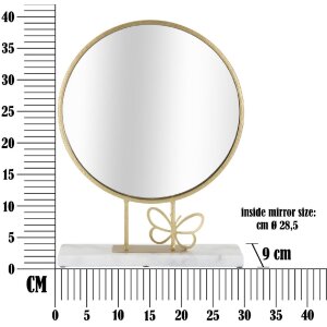 Mauro Ferretti Настольное зеркало Бабочка 30x9x39,5 см золотой мрамор