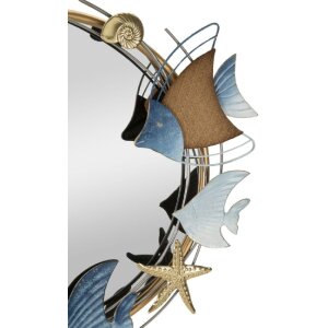 Mauro Ferretti Wandspiegel Marine 68x5x67 cm blau goldfarben