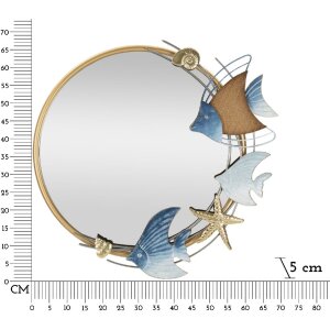 Mauro Ferretti Зеркало настенное морское 68x5x67 см сине-золотой цвет
