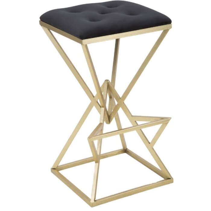 Mauro Ferretti Barhocker Piramid 40x40x75 cm schwarz gold