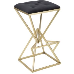 Mauro Ferretti Barhocker Piramid 40x40x75 cm schwarz gold