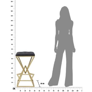 Mauro Ferretti Barhocker Piramid 40x40x75 cm schwarz gold