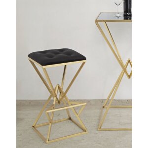 Mauro Ferretti Barhocker Piramid 40x40x75 cm schwarz gold