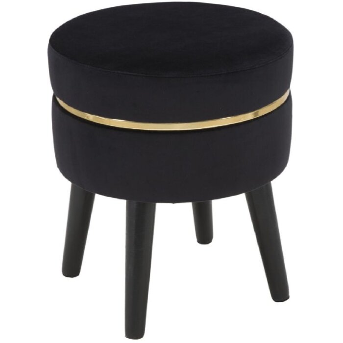 Табурет Mauro Ferretti Paris Ø 35x40,5 см черное золото