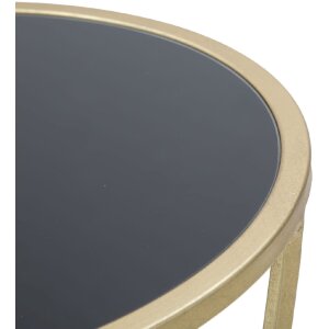 Mauro Ferretti Telefontisch Einfach Ø 35x75 cm schwarz gold