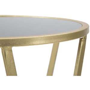 Mauro Ferretti Telefontisch Einfach Ø 35x75 cm schwarz gold