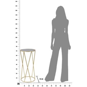 Mauro Ferretti Telefontisch Einfach Ø 35x75 cm schwarz gold