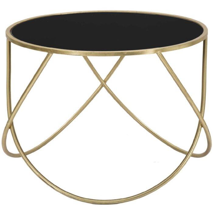 Mauro Ferretti Beistelltisch Ring Ø 60x45 cm schwarz gold
