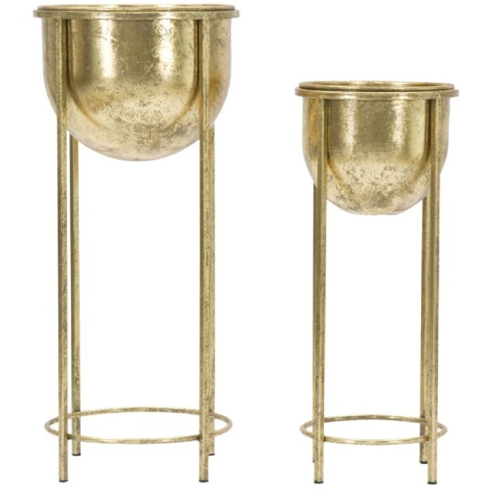 Подставка для цветов Mauro Ferretti, комплект из 2 подставок Ø 27x62 и 21,5x52 см, золото