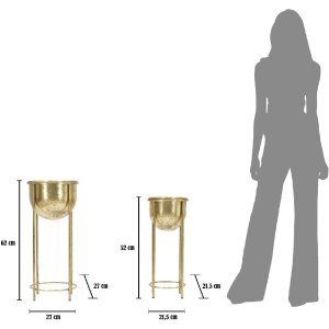 Подставка для цветов Mauro Ferretti, комплект из 2 подставок Ø 27x62 и 21,5x52 см, золото