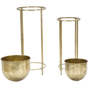 Подставка для цветов Mauro Ferretti, комплект из 2 подставок Ø 27x62 и 21,5x52 см, золото