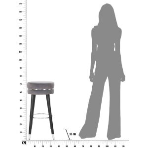 Барный стул Mauro Ferretti Paris Ø 35x74 см серо-черный