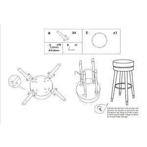 Барный стул Mauro Ferretti Paris Ø 35x74 см серо-черный