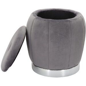 Mauro Ferretti Hocker Paris Ø 43x43 cm grau silber