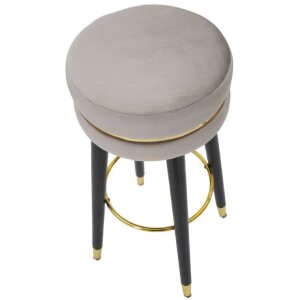 Mauro Ferretti Barhocker Paris Ø 35x74 cm grau schwarz gold