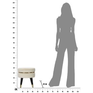 Табурет Mauro Ferretti Paris Ø 35x40,5 см кремовый черный