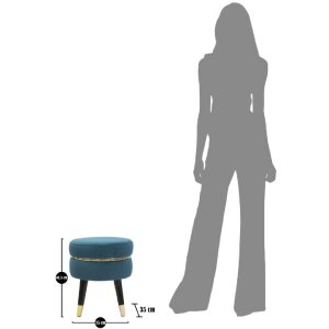 Табурет Mauro Ferretti Paris Ø 35x40,5 см бензиновый черный