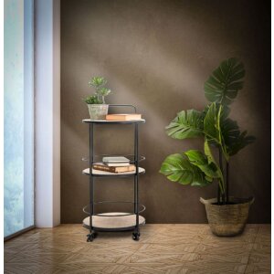 Mauro Ferretti Servierwagen Arex Ø 40x41,5x82 cm schwarz braun