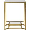 Mauro Ferretti Приставной столик Double Marble 47x47x60 см золотисто-белый