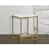 Mauro Ferretti Приставной столик Double Marble 47x47x60 см золотисто-белый