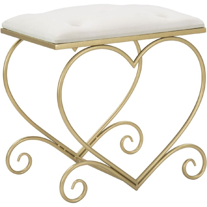 Mauro Ferretti табурет сердце 50x37,5x51,5 см золото крем