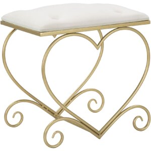 Mauro Ferretti табурет сердце 50x37,5x51,5 см золото крем