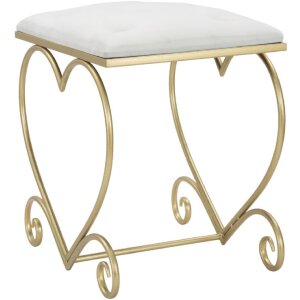 Mauro Ferretti табурет сердце 50x37,5x51,5 см золото крем