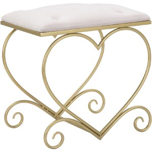 Mauro Ferretti Hocker Herz 50x37,5x51,5 cm gold rosa