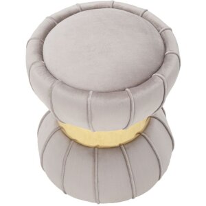 Табурет Mauro Ferretti Flower Ø 40x44 см серо-золотой
